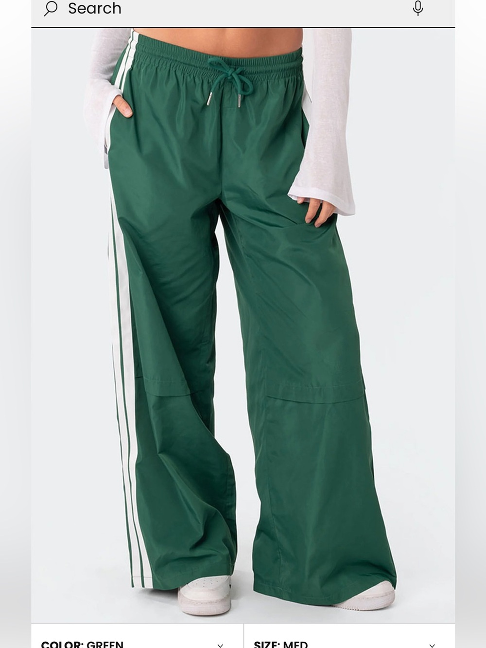 Edikted Fauna Nylon Women’s Track Pants in Green